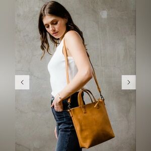 ABLE Abera Commuter Elegant Tan Leather Tote Bag Crossbody